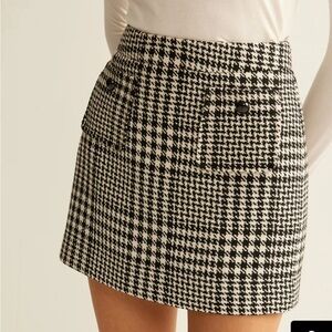 Commense Monochrome Houndstooth Mini Skirt Small New
